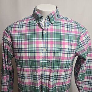 Vineyard Vines On The Go Shirt Mens Size Medium Plaid Brrr OTG Performance